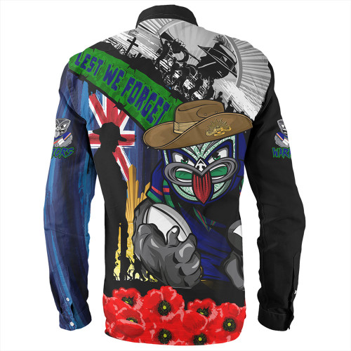 New Zealand Warriors Long Sleeve Shirt United In Spirit Anzac Day Tribute New Zealand Warriors Long Sleeve Shirt United In Spirit Anzac Day Tribute