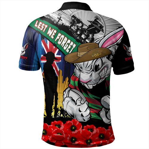 South Sydney Rabbitohs Polo Shirt United In Spirit Anzac Day Tribute South Sydney Rabbitohs Polo Shirt United In Spirit Anzac Day Tribute