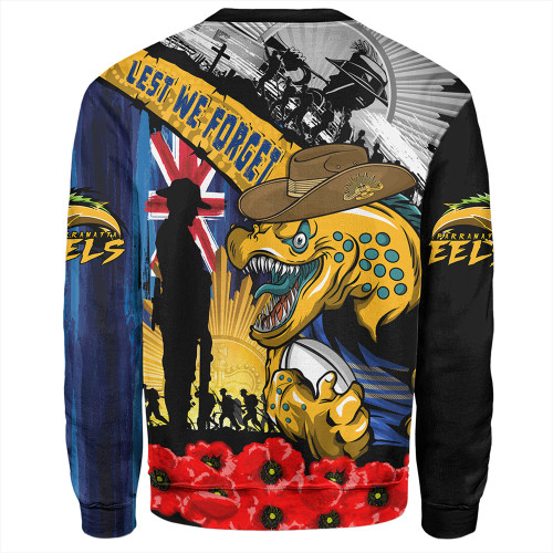 Parramatta Eels Sweatshirt United In Spirit Anzac Day Tribute Parramatta Eels Sweatshirt United In Spirit Anzac Day Tribute