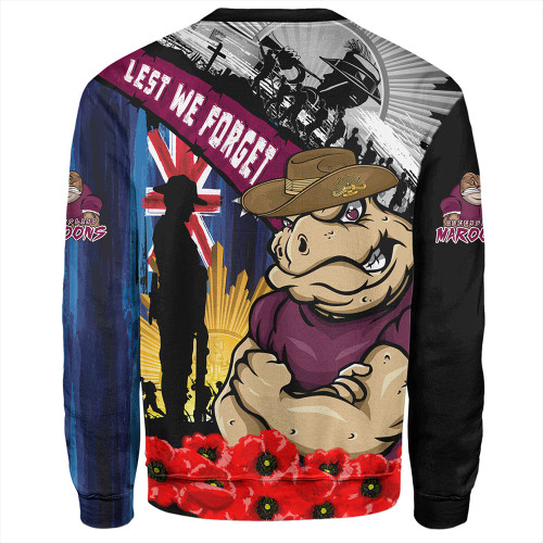 Queensland Maroons Sweatshirt United In Spirit Anzac Day Tribute Queensland Maroons Sweatshirt United In Spirit Anzac Day Tribute