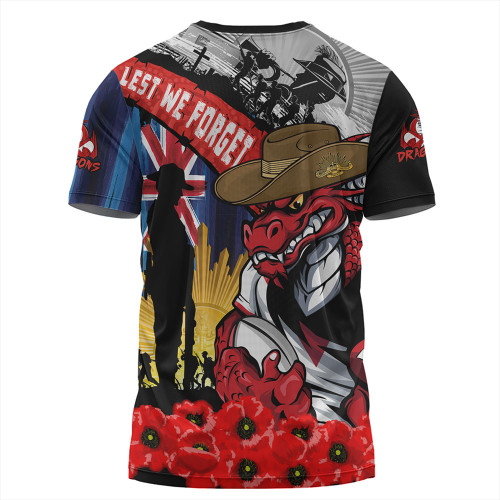 St. George Illawarra Dragons T-Shirt United In Spirit Anzac Day Tribute St. George Illawarra Dragons T-Shirt United In Spirit Anzac Day Tribute