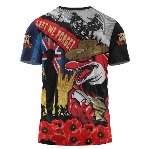 Redcliffe Dolphins T-Shirt United In Spirit Anzac Day Tribute Redcliffe Dolphins T-Shirt United In Spirit Anzac Day Tribute