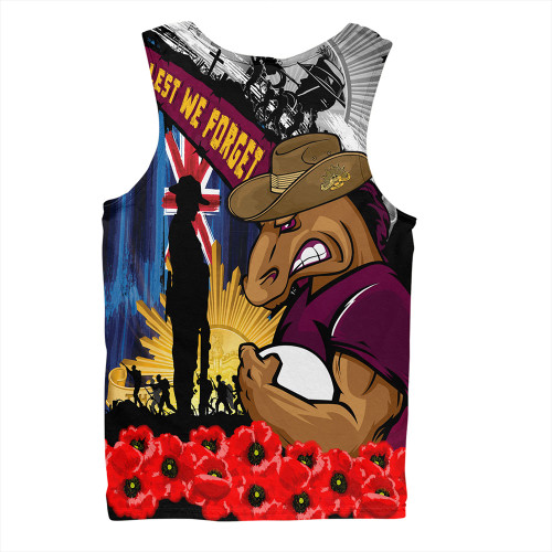 Brisbane Broncos Men Singlet United In Spirit Anzac Day Tribute Brisbane Broncos Men Singlet United In Spirit Anzac Day Tribute