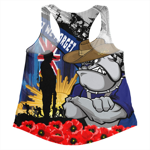 Canterbury-Bankstown Bulldogs Women Racerback Singlet United In Spirit Anzac Day Tribute