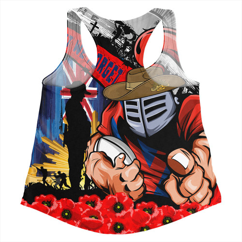 Newcastle Knights Women Racerback Singlet United In Spirit Anzac Day Tribute Newcastle Knights Women Racerback Singlet United In Spirit Anzac Day Tribute