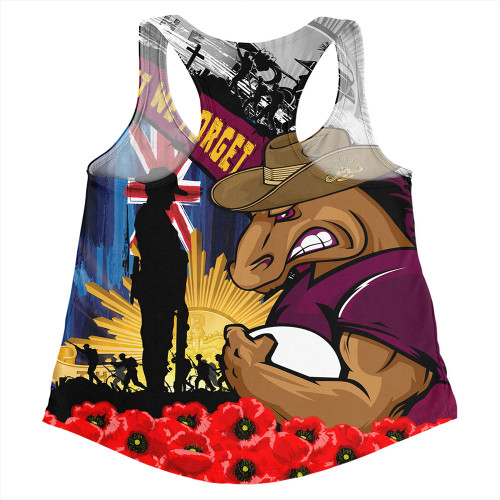 Brisbane Broncos Women Racerback Singlet United In Spirit Anzac Day Tribute Brisbane Broncos Women Racerback Singlet United In Spirit Anzac Day Tribute