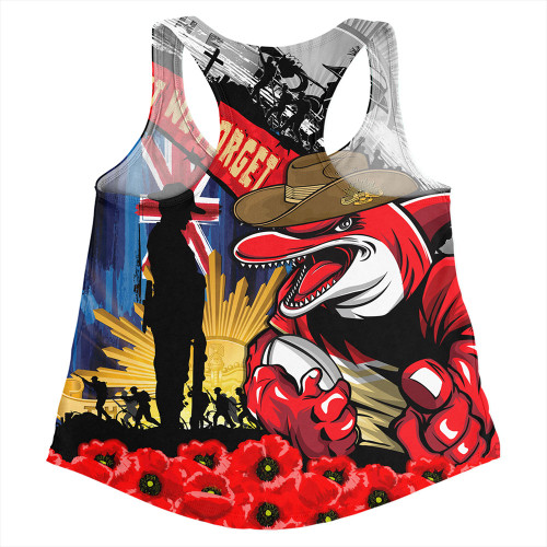 Redcliffe Dolphins Women Racerback Singlet United In Spirit Anzac Day Tribute Redcliffe Dolphins Women Racerback Singlet United In Spirit Anzac Day Tribute