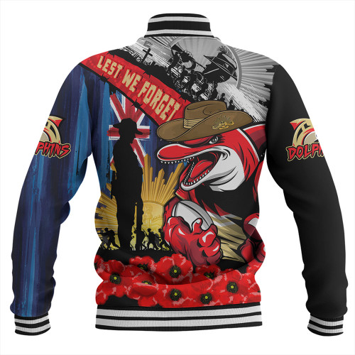Redcliffe Dolphins Baseball Jacket United In Spirit Anzac Day Tribute Redcliffe Dolphins Baseball Jacket United In Spirit Anzac Day Tribute
