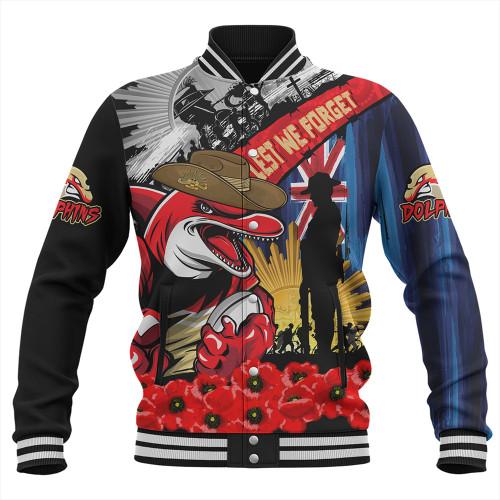 Redcliffe Dolphins Baseball Jacket United In Spirit Anzac Day Tribute Redcliffe Dolphins Baseball Jacket United In Spirit Anzac Day Tribute