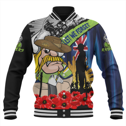 Canberra Raiders Baseball Jacket United In Spirit Anzac Day Tribute