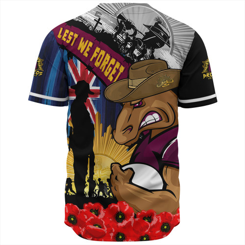 Brisbane Broncos Baseball Shirt United In Spirit Anzac Day Tribute Brisbane Broncos Baseball Shirt United In Spirit Anzac Day Tribute