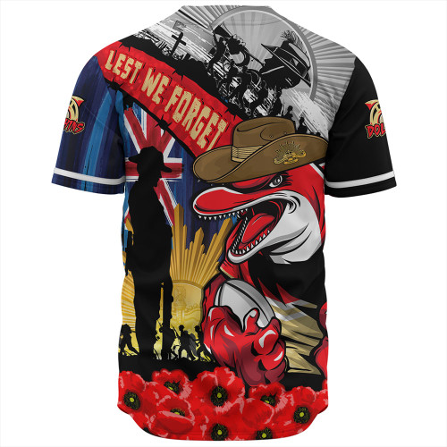 Redcliffe Dolphins Baseball Shirt United In Spirit Anzac Day Tribute Redcliffe Dolphins Baseball Shirt United In Spirit Anzac Day Tribute