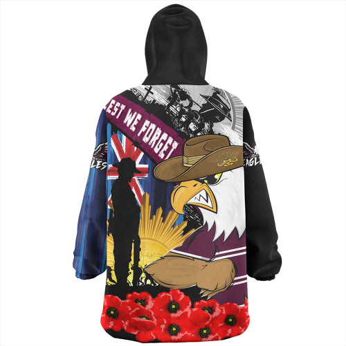 Manly Warringah Sea Eagles Snug Hoodie United In Spirit Anzac Day Tribute