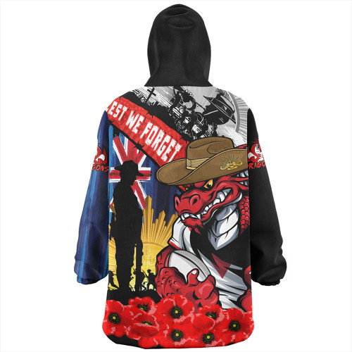 St. George Illawarra Dragons Snug Hoodie United In Spirit Anzac Day Tribute