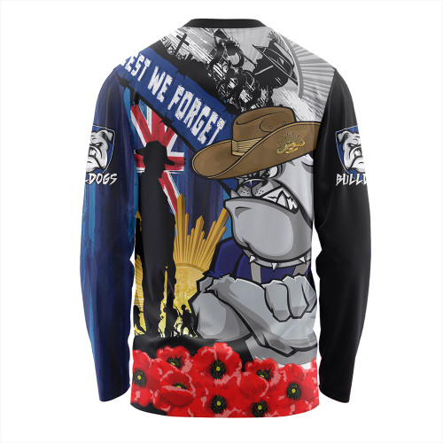 Canterbury-Bankstown Bulldogs Long Sleeve T-shirt United In Spirit Anzac Day Tribute Canterbury-Bankstown Bulldogs Long Sleeve T-shirt United In Spirit Anzac Day Tribute