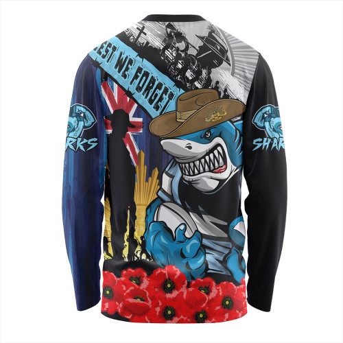 Cronulla-Sutherland Sharks Long Sleeve T-shirt United In Spirit Anzac Day Tribute
