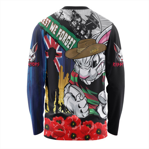 South Sydney Rabbitohs Long Sleeve T-shirt United In Spirit Anzac Day Tribute South Sydney Rabbitohs Long Sleeve T-shirt United In Spirit Anzac Day Tribute