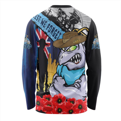 New South Wales Blues Long Sleeve T-shirt United In Spirit Anzac Day Tribute New South Wales Blues Long Sleeve T-shirt United In Spirit Anzac Day Tribute