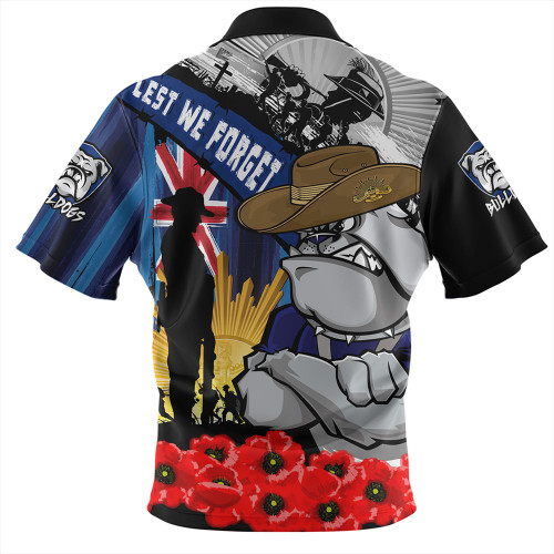 Canterbury-Bankstown Bulldogs Zip Polo Shirt United In Spirit Anzac Day Tribute