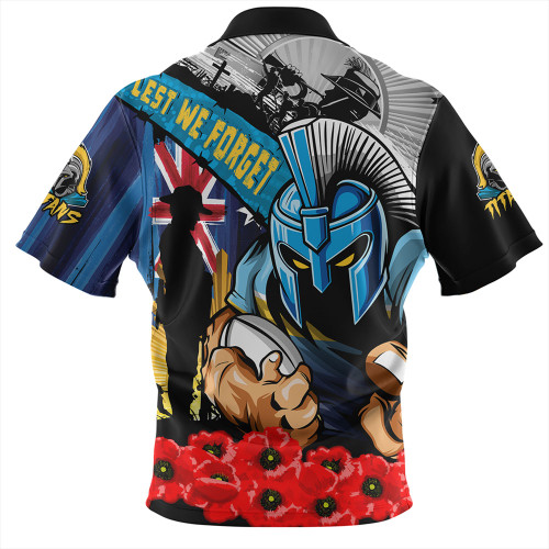 Gold Coast Titans Zip Polo Shirt United In Spirit Anzac Day Tribute