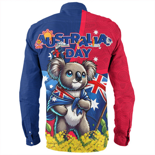 Australia Long Sleeve Shirt Golden Wattle And Koala Australia Day Celebration