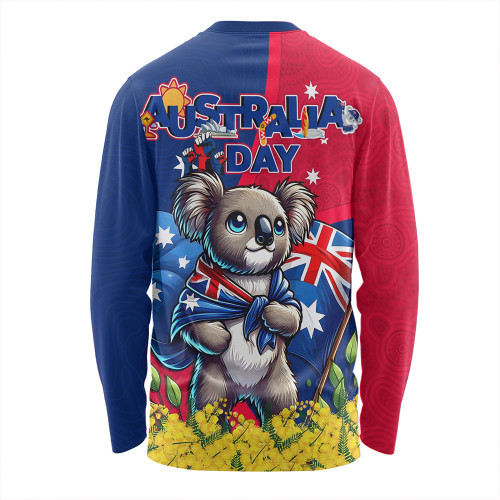 Australia Long Sleeve T-shirt Golden Wattle And Koala Australia Day Celebration Australia Long Sleeve T-shirt Golden Wattle And Koala Australia Day Celebration