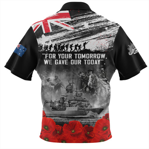 Australia Zip Polo Shirt We Gave Our Today Anzac Day Memorial
