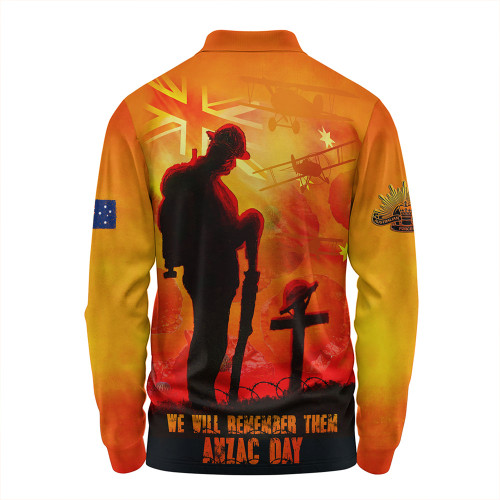 Australia Long Sleeve Polo Shirt Dawn Of Sacrifice Anzac Remembrance Australia Long Sleeve Polo Shirt Dawn Of Sacrifice Anzac Remembrance
