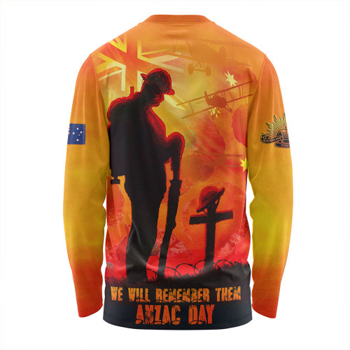 Australia Long Sleeve T-shirt Dawn Of Sacrifice Anzac Remembrance Australia Long Sleeve T-shirt Dawn Of Sacrifice Anzac Remembrance