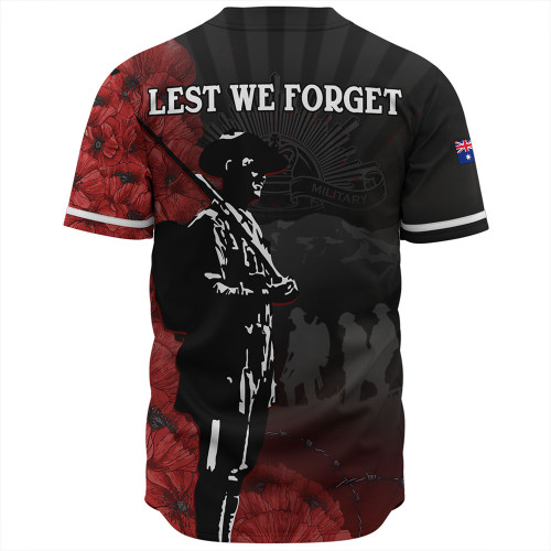 Australia Baseball Shirt Anzac Day Lest We Forget Soldier Stencil Art Australia Baseball Shirt Anzac Day Lest We Forget Soldier Stencil Art