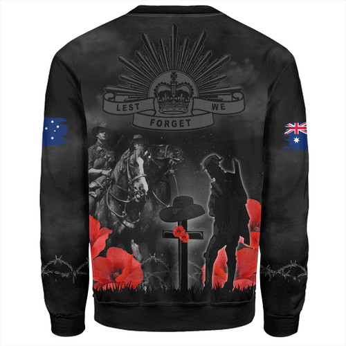 Australia Sweatshirt Anzac Lest We Forget Light Horse Design Australia Sweatshirt Anzac Lest We Forget Light Horse Design