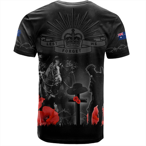 Australia T-Shirt Anzac Lest We Forget Light Horse Design Australia T-Shirt Anzac Lest We Forget Light Horse Design