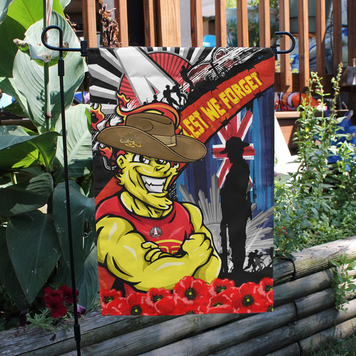 Gold Coast SUNS Garden Flag Anzac Day Honor United In Spirit Gold Coast SUNS Garden Flag Anzac Day Honor United In Spirit