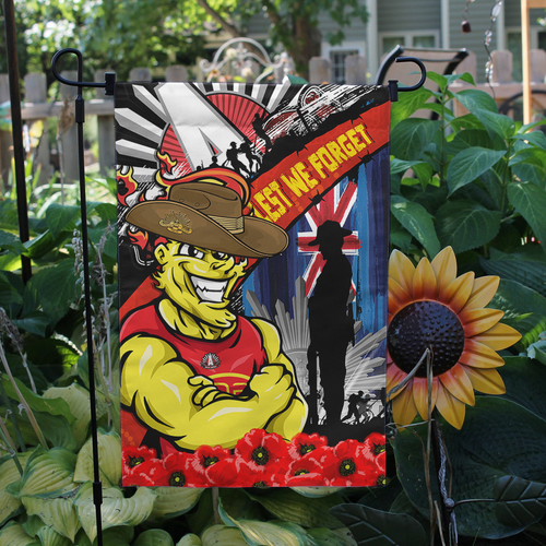 Gold Coast SUNS Garden Flag Anzac Day Honor United In Spirit Gold Coast SUNS Garden Flag Anzac Day Honor United In Spirit