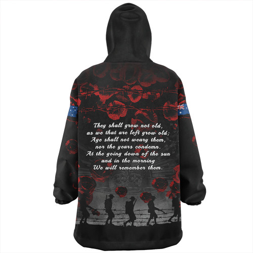 Australia Snug Hoodie Anzac Day Poppy Pride Honoring The Fallen