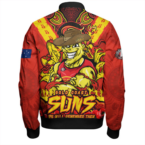 Gold Coast SUNS Bomber Jacket Ripped Legacy Of The Game The ANZAC Spirit Lives On