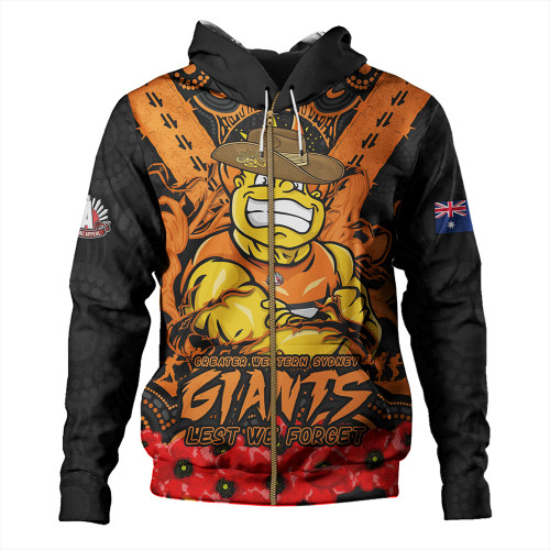 GWS GIANTS Hoodie Ripped Legacy Of The Game The ANZAC Spirit Lives On GWS GIANTS Hoodie Ripped Legacy Of The Game The ANZAC Spirit Lives On
