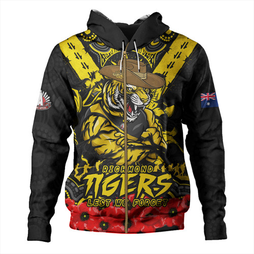 Richmond Hoodie Ripped Legacy Of The Game The ANZAC Spirit Lives On
