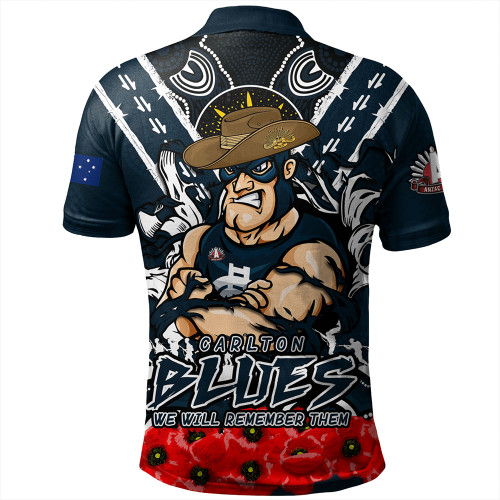 Carlton Polo Shirt Ripped Legacy Of The Game The ANZAC Spirit Lives On Carlton Polo Shirt Ripped Legacy Of The Game The ANZAC Spirit Lives On