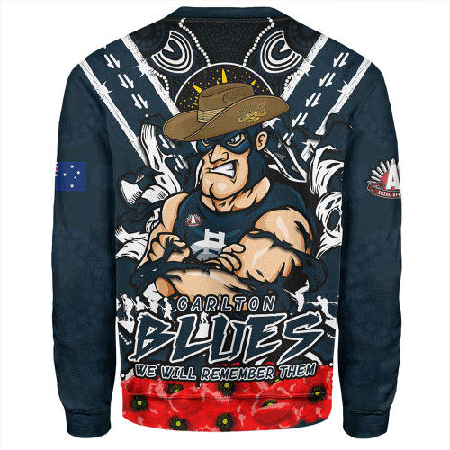 Carlton Sweatshirt Ripped Legacy Of The Game The ANZAC Spirit Lives On Carlton Sweatshirt Ripped Legacy Of The Game The ANZAC Spirit Lives On