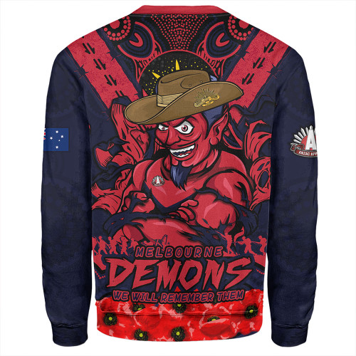Melbourne Sweatshirt Ripped Legacy Of The Game The ANZAC Spirit Lives On