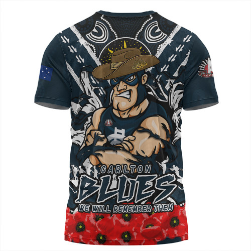 Carlton T-Shirt Ripped Legacy Of The Game The ANZAC Spirit Lives On Carlton T-Shirt Ripped Legacy Of The Game The ANZAC Spirit Lives On