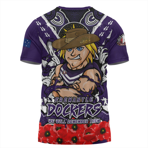 Fremantle T-Shirt Ripped Legacy Of The Game The ANZAC Spirit Lives On Fremantle T-Shirt Ripped Legacy Of The Game The ANZAC Spirit Lives On