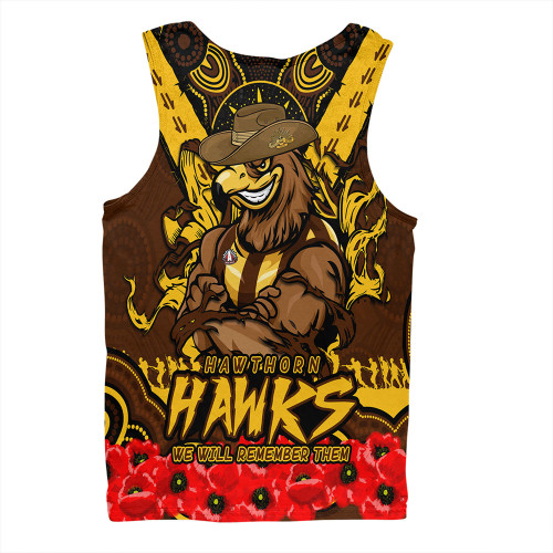 Hawthorn Men Singlet Ripped Legacy Of The Game The ANZAC Spirit Lives On Hawthorn Men Singlet Ripped Legacy Of The Game The ANZAC Spirit Lives On