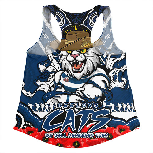 Geelong Cats Women Racerback Singlet Ripped Legacy Of The Game The ANZAC Spirit Lives On Geelong Cats Women Racerback Singlet Ripped Legacy Of The Game The ANZAC Spirit Lives On