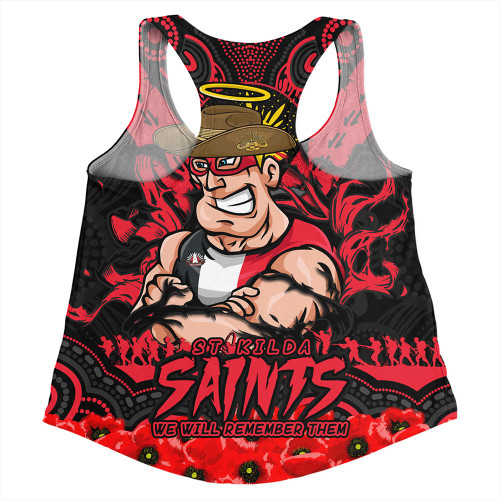 St Kilda Women Racerback Singlet Ripped Legacy Of The Game The ANZAC Spirit Lives On St Kilda Women Racerback Singlet Ripped Legacy Of The Game The ANZAC Spirit Lives On
