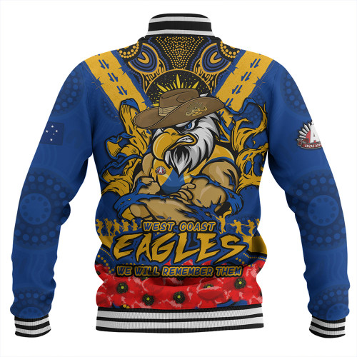 West Coast Eagles Baseball Jacket Ripped Legacy Of The Game The ANZAC Spirit Lives On West Coast Eagles Baseball Jacket Ripped Legacy Of The Game The ANZAC Spirit Lives On
