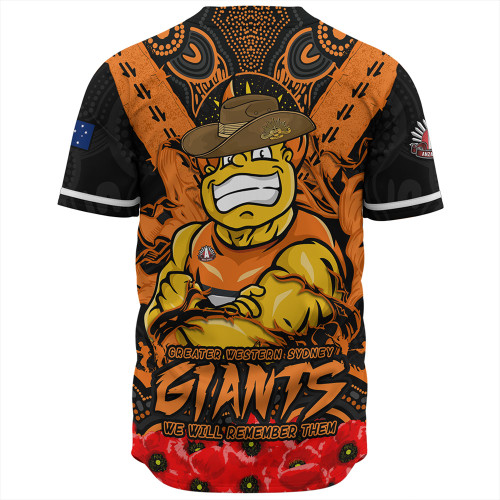 GWS GIANTS Baseball Shirt Ripped Legacy Of The Game The ANZAC Spirit Lives On GWS GIANTS Baseball Shirt Ripped Legacy Of The Game The ANZAC Spirit Lives On