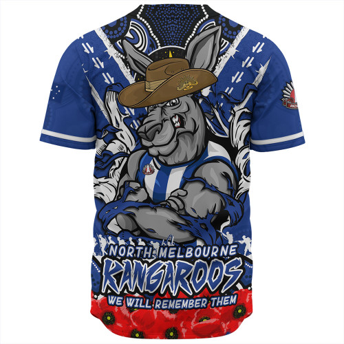 North Melbourne Baseball Shirt Ripped Legacy Of The Game The ANZAC Spirit Lives On
