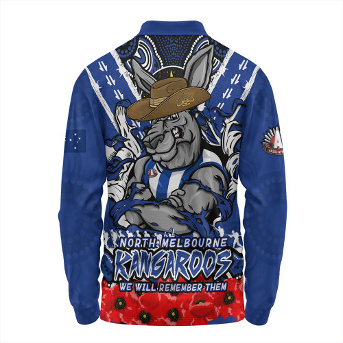 North Melbourne Long Sleeve Polo Shirt Ripped Legacy Of The Game The ANZAC Spirit Lives On North Melbourne Long Sleeve Polo Shirt Ripped Legacy Of The Game The ANZAC Spirit Lives On